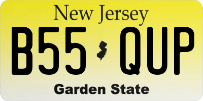 NJ license plate B55QUP