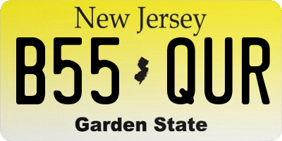 NJ license plate B55QUR