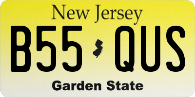 NJ license plate B55QUS
