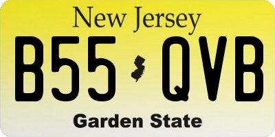 NJ license plate B55QVB
