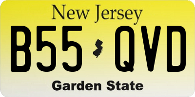 NJ license plate B55QVD