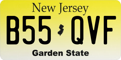 NJ license plate B55QVF