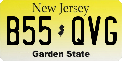 NJ license plate B55QVG