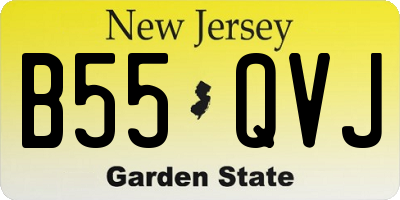 NJ license plate B55QVJ
