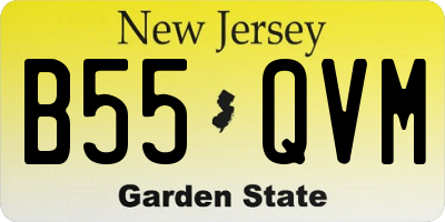 NJ license plate B55QVM
