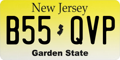 NJ license plate B55QVP