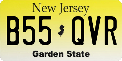 NJ license plate B55QVR
