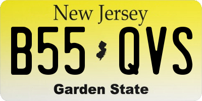 NJ license plate B55QVS