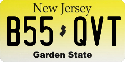NJ license plate B55QVT