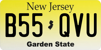 NJ license plate B55QVU