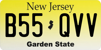 NJ license plate B55QVV