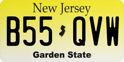NJ license plate B55QVW