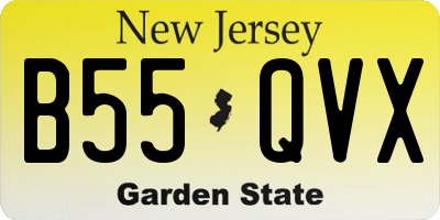 NJ license plate B55QVX