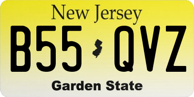 NJ license plate B55QVZ