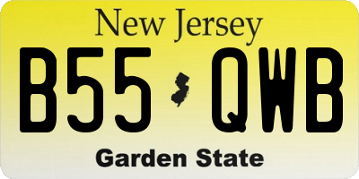 NJ license plate B55QWB