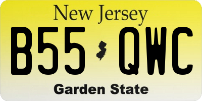 NJ license plate B55QWC