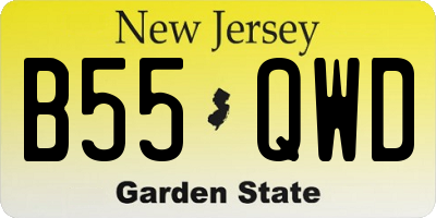 NJ license plate B55QWD