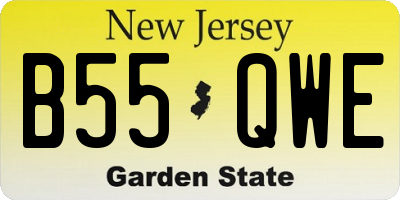 NJ license plate B55QWE
