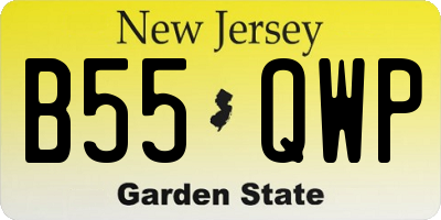 NJ license plate B55QWP