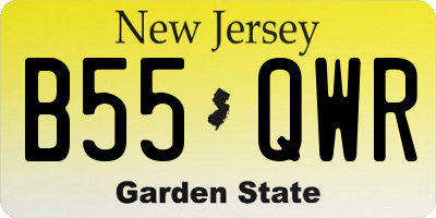 NJ license plate B55QWR