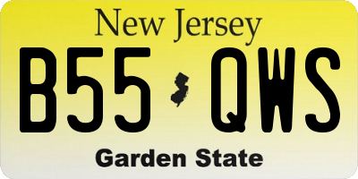 NJ license plate B55QWS