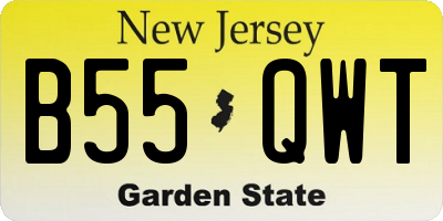 NJ license plate B55QWT