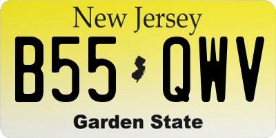NJ license plate B55QWV