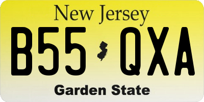 NJ license plate B55QXA
