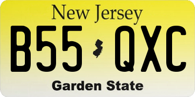 NJ license plate B55QXC