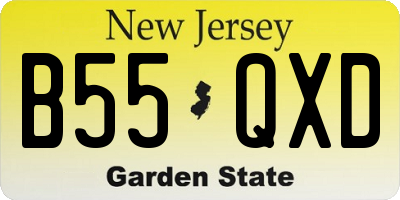 NJ license plate B55QXD