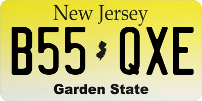 NJ license plate B55QXE