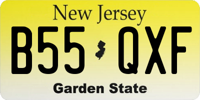 NJ license plate B55QXF