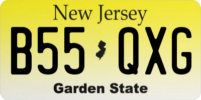 NJ license plate B55QXG