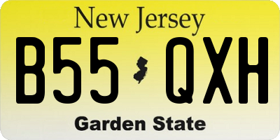 NJ license plate B55QXH