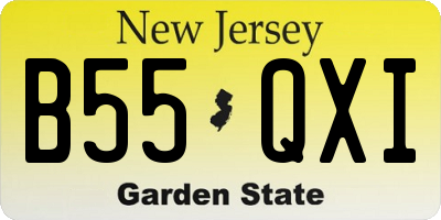 NJ license plate B55QXI