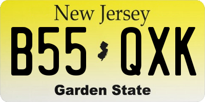 NJ license plate B55QXK