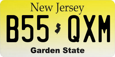 NJ license plate B55QXM