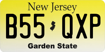 NJ license plate B55QXP