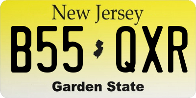 NJ license plate B55QXR