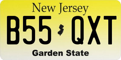 NJ license plate B55QXT