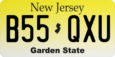 NJ license plate B55QXU