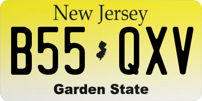NJ license plate B55QXV