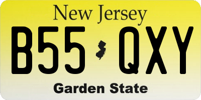 NJ license plate B55QXY