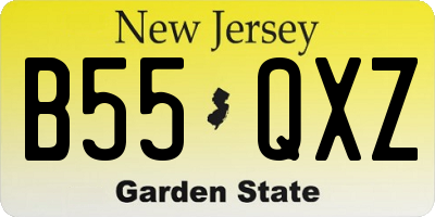 NJ license plate B55QXZ
