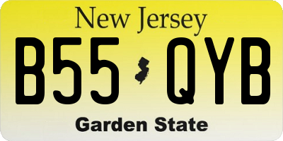 NJ license plate B55QYB