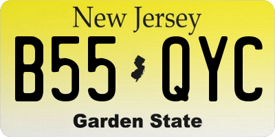 NJ license plate B55QYC