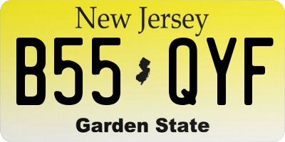 NJ license plate B55QYF