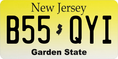 NJ license plate B55QYI