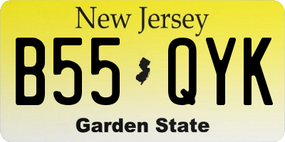 NJ license plate B55QYK