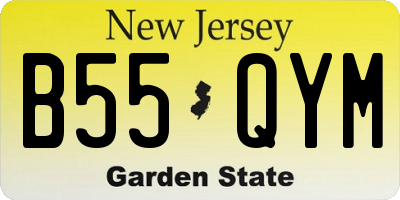 NJ license plate B55QYM